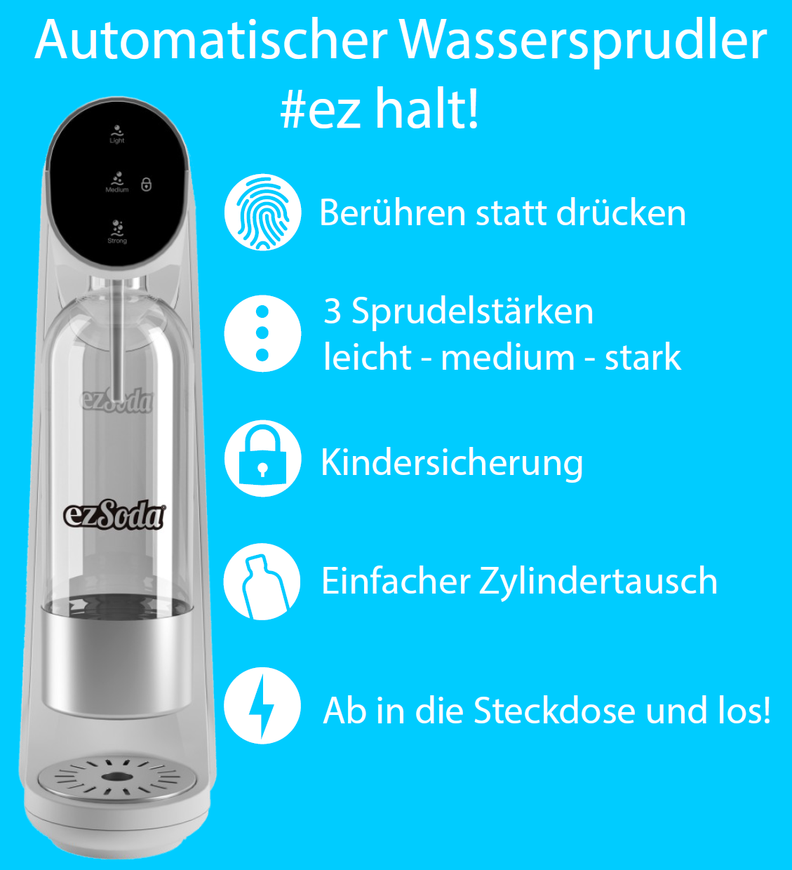 Automatischer Wassersprudler - frisches Sprudelwasser auf Knopfdruck - Deine Quelle
